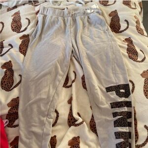 PINK Victoria's Secret Gray Jogger Sweatpants with Tapered Cuffs